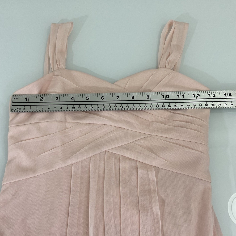 Junior Bridesmaid/ Flower Girl Dress Size 12 Petal Pink David's Bridal‎ Chiffon - Picture 6 of 7